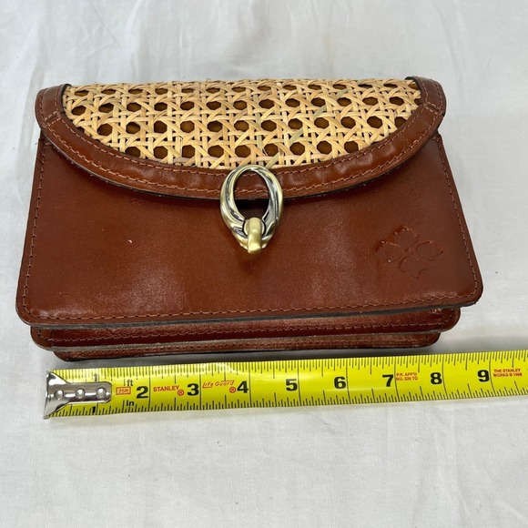 Patricia Nash Woven Rattan Leather‎ Wallet Crossbody Boho Bag Purse - Picture 12 of 15
